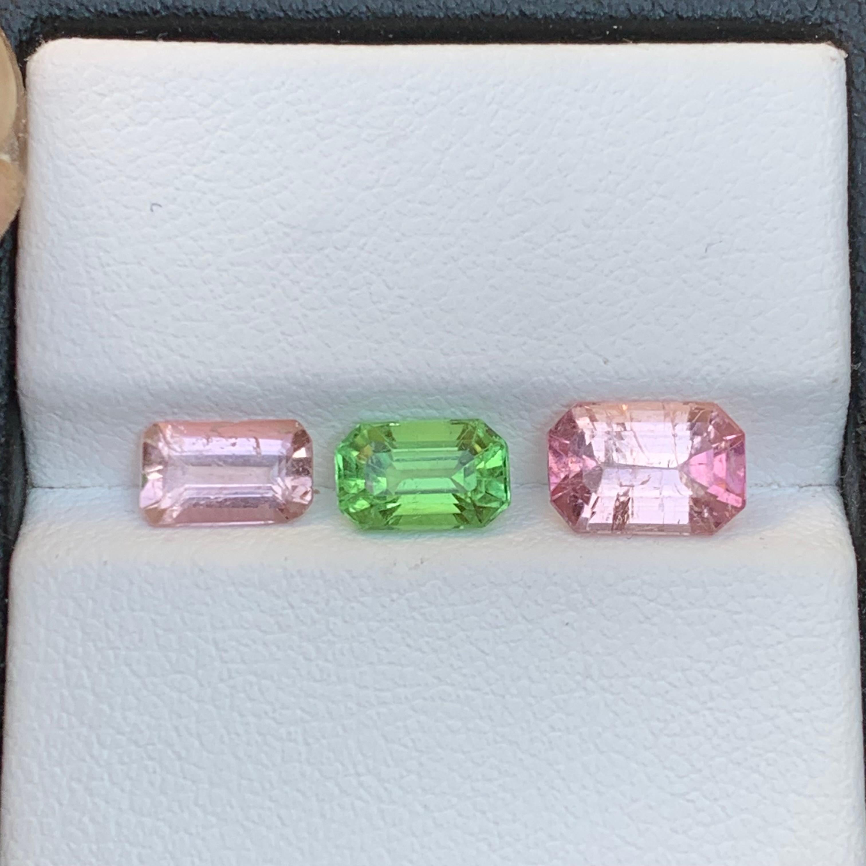 Light Pink and a Vivid Green Natural Tourmaline Loose Gemstones Lot  for Ring, Necklace Pendant, Bracelet or any other Jewelry Setting Octagon Emerald Cut from Kunar Afghanistan!!

💎 GEMSTONE TYPE: Tourmaline
⚖️ WEIGHT: 3.25 Carat
🪚 SHAPE & CUT: