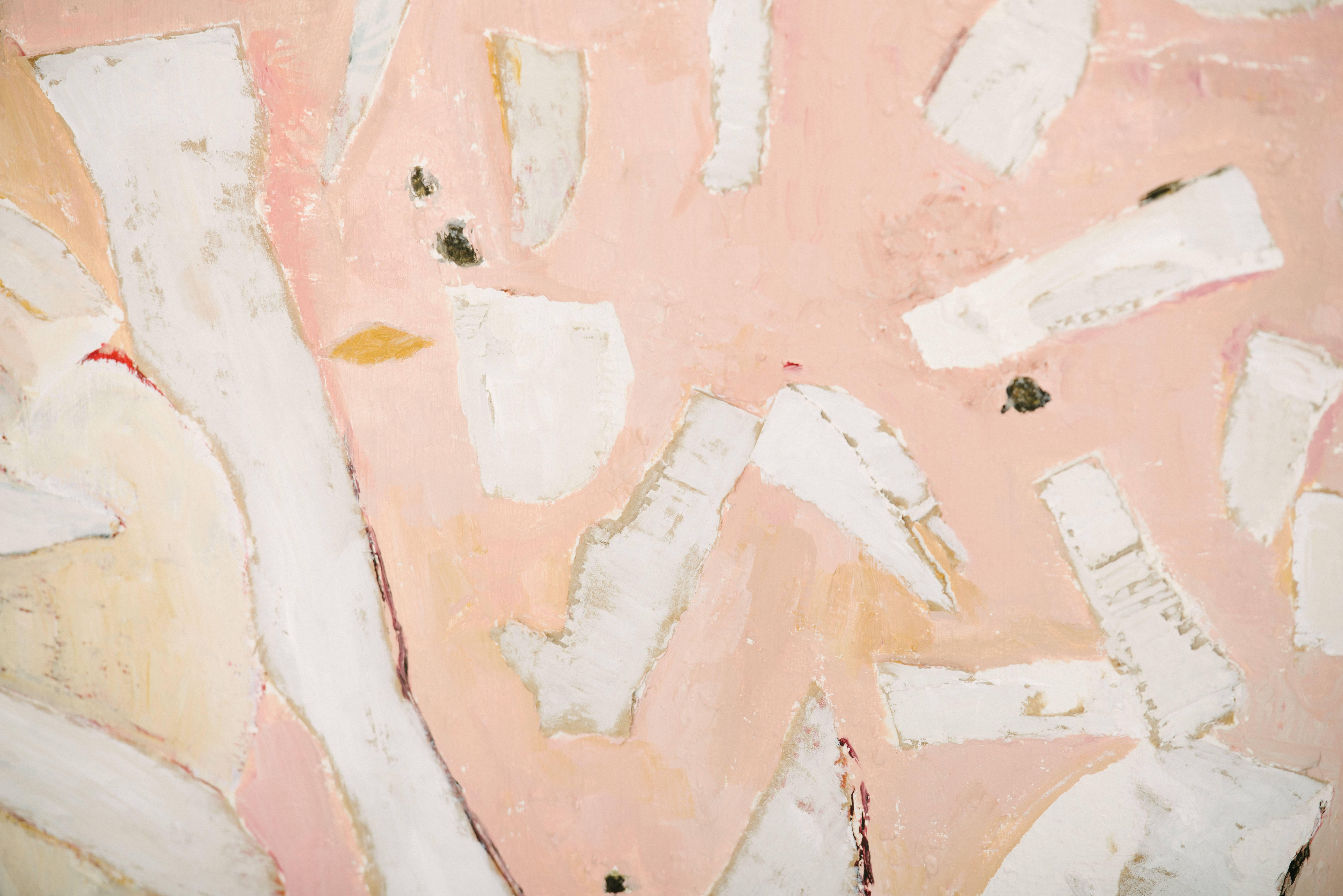 Contemporary Pink Abstract Paintings by Deborah Gottlieb For Sale