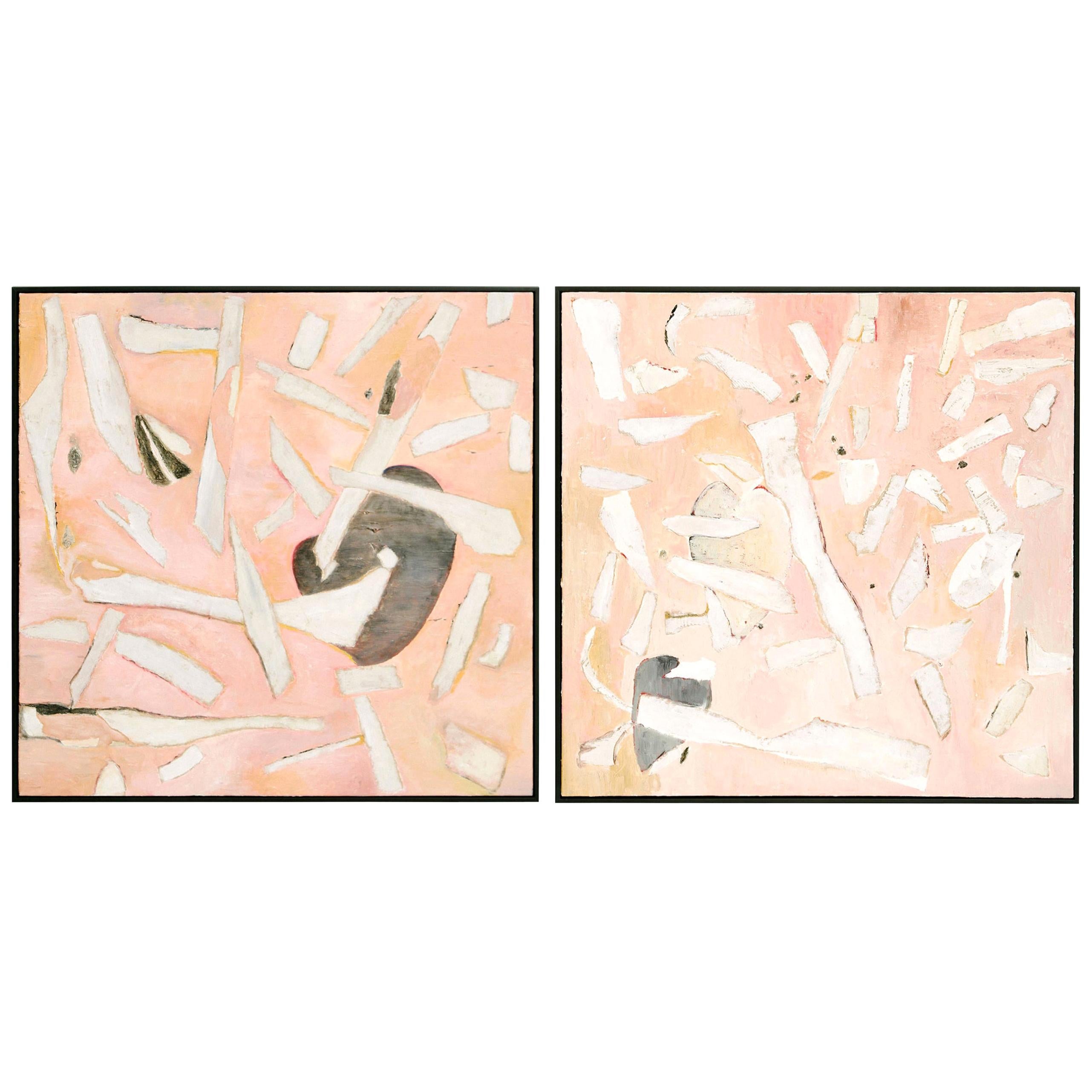 Pink Abstract Paintings by Deborah Gottlieb For Sale