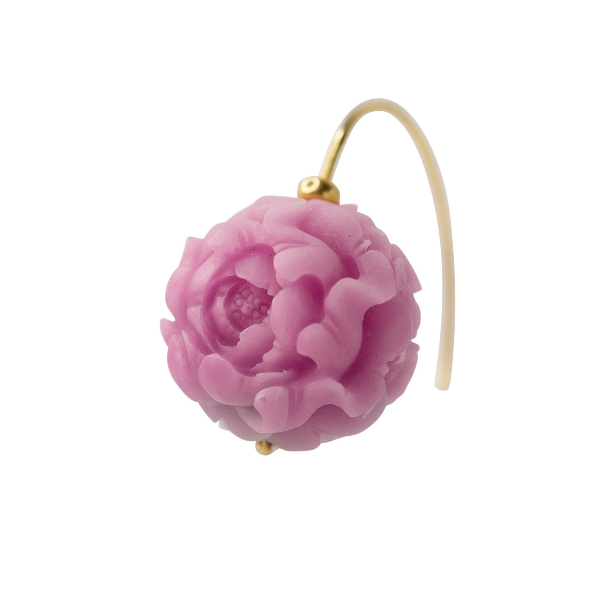 Orecchini di agata rosa Peonia II - Da Bombyx House in vendita 1