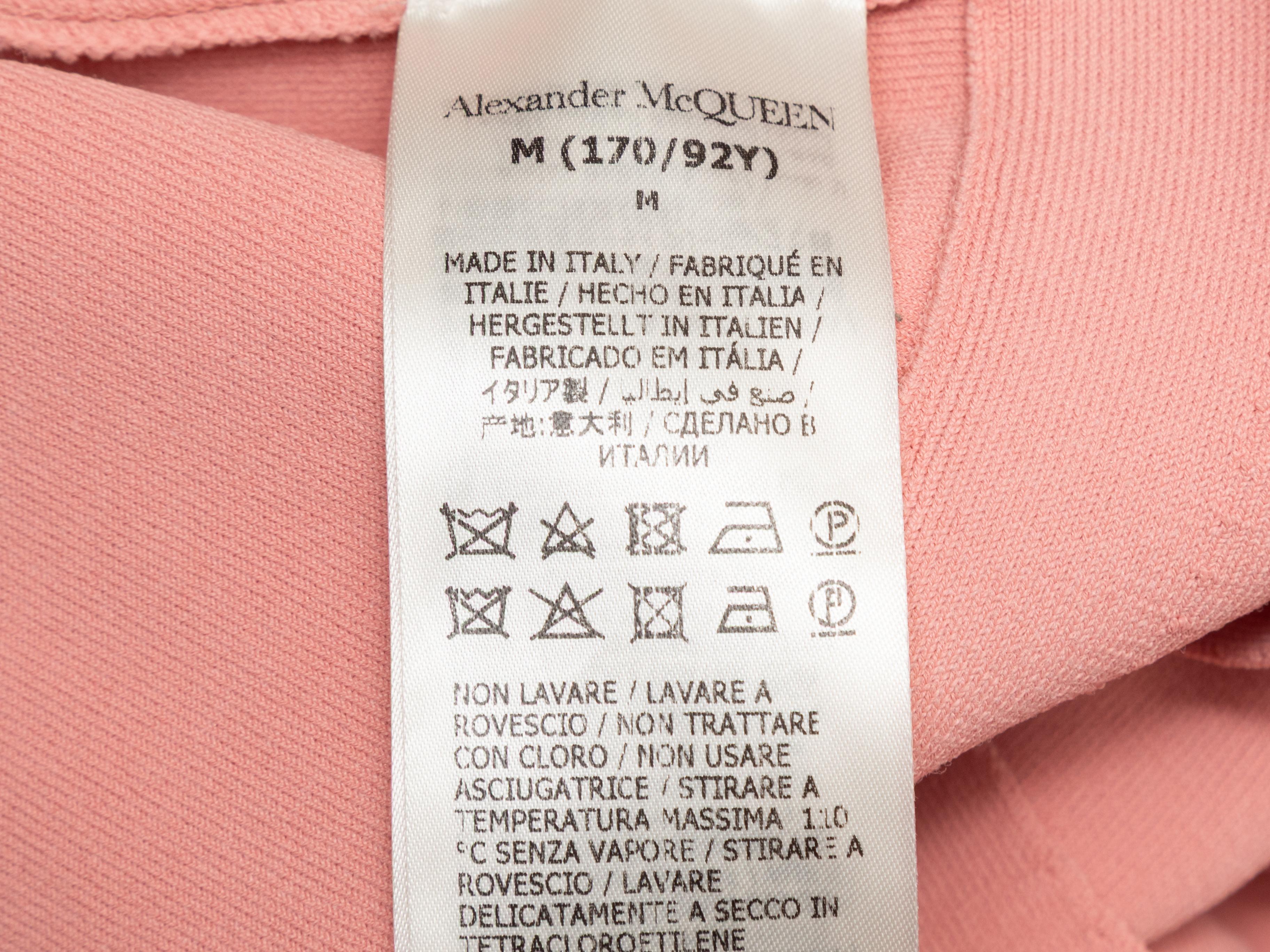 Marrone Mini abito rosa con volant di Alexander McQueen taglia M. in vendita