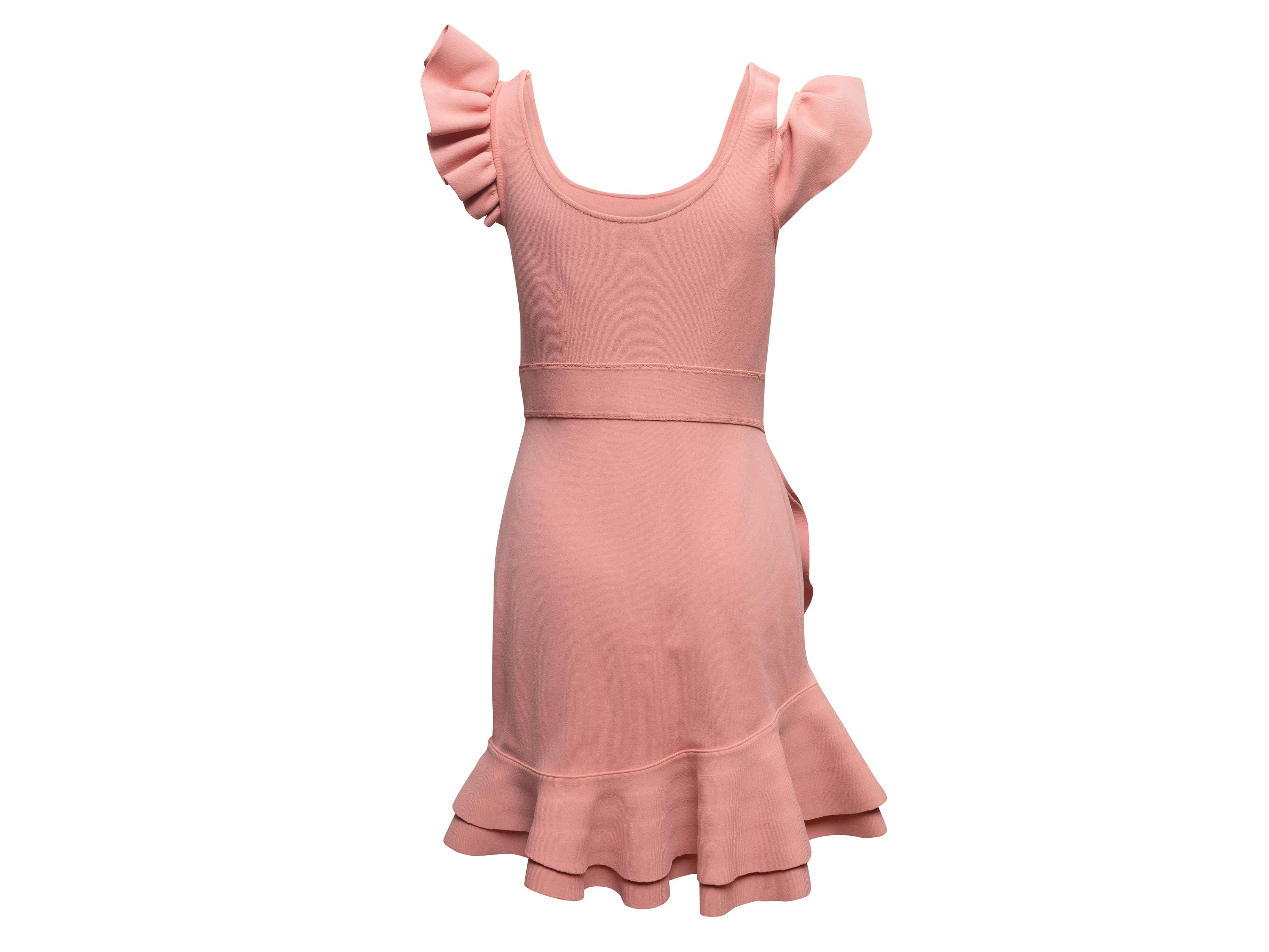 Mini abito rosa con volant di Alexander McQueen taglia M. in vendita 2