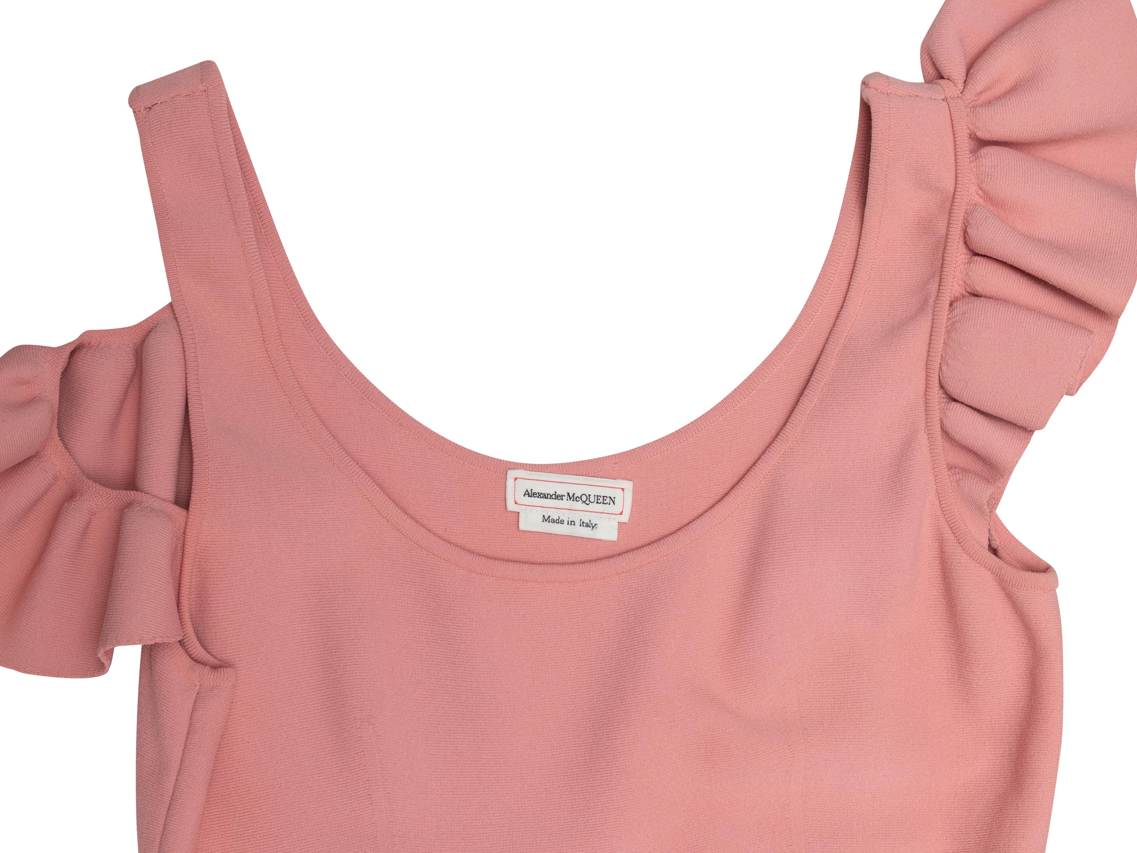 Mini abito rosa con volant di Alexander McQueen taglia M. in vendita 3