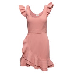 Pink Alexander McQueen Ruffle-Trimmed Mini Dress Size US M