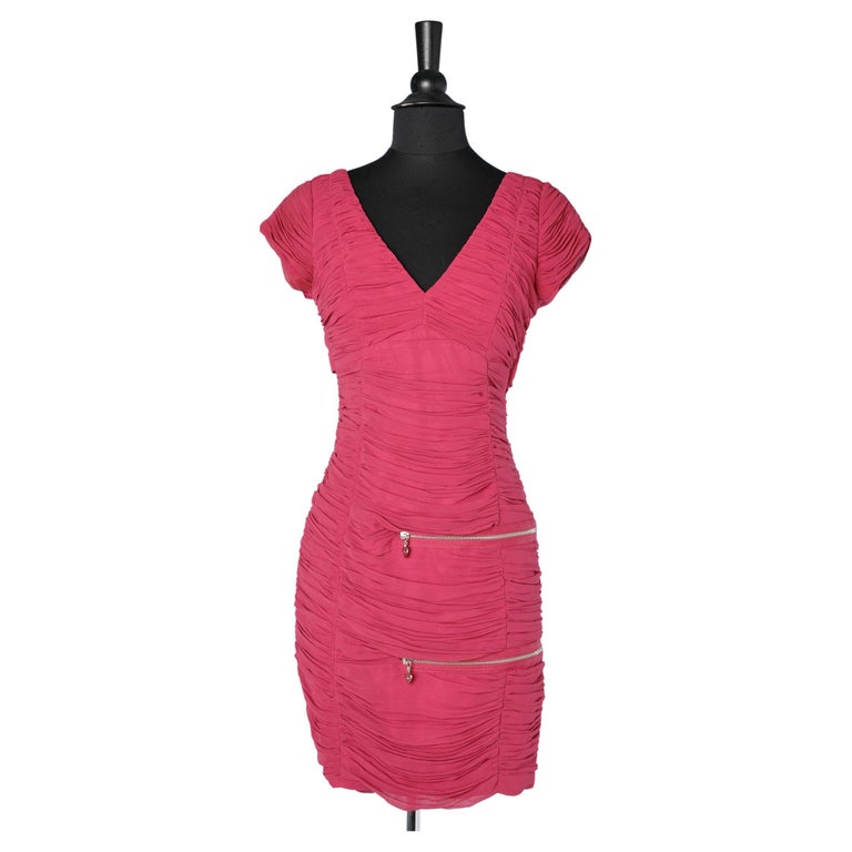 Pink all draped and zipped dress Lipsy London For Sale at