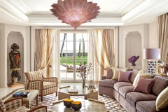 Pink Amethyst Amazing Murano Glass Leave Ceiling Light or Chandelier
