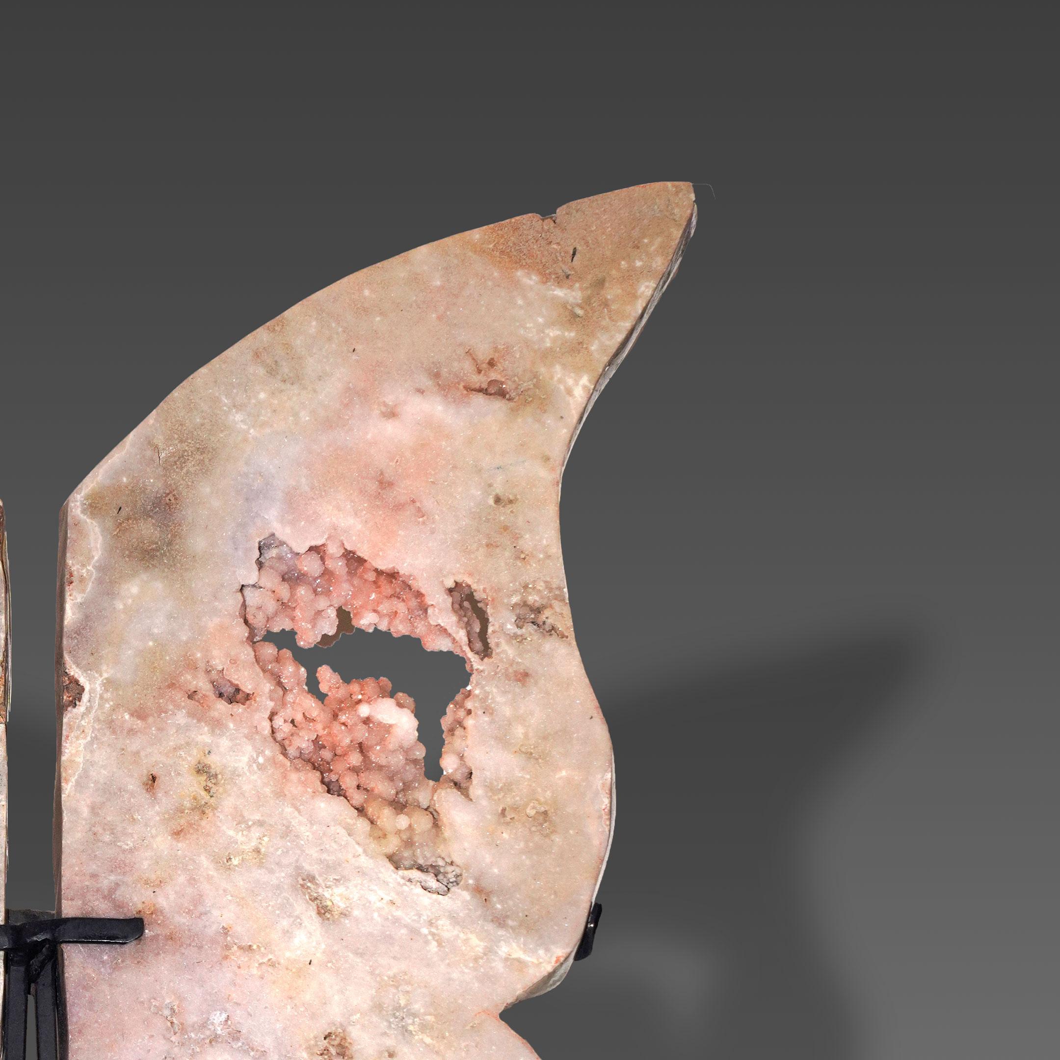 Pink Amethyst Butterfly Wings on Stand For Sale 1
