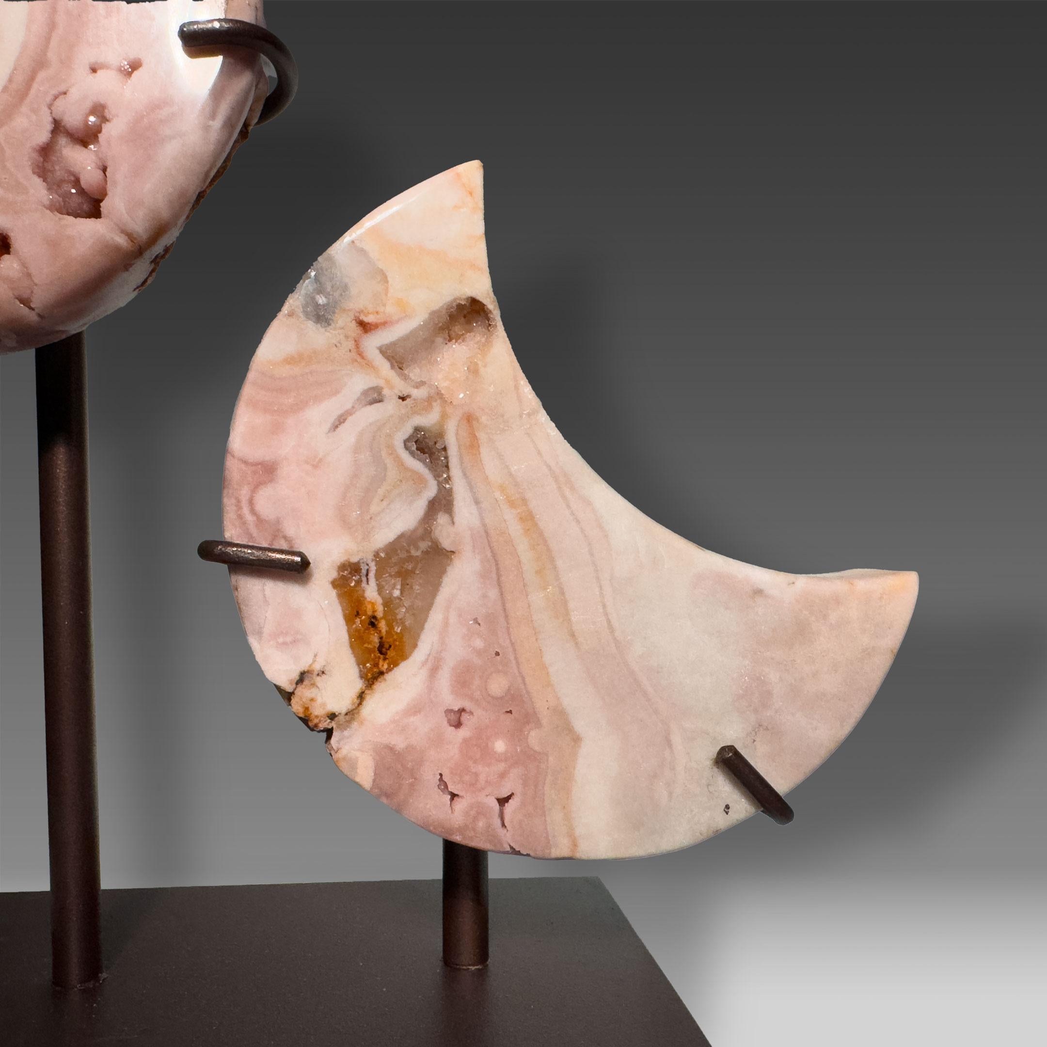 Contemporary Pink Amethyst Crescent Moon Display For Sale