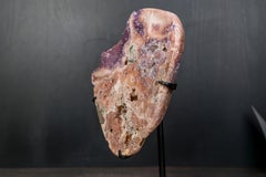 Pink Amethyst Geode on Stand with Natural Purple Amethyst Druzy