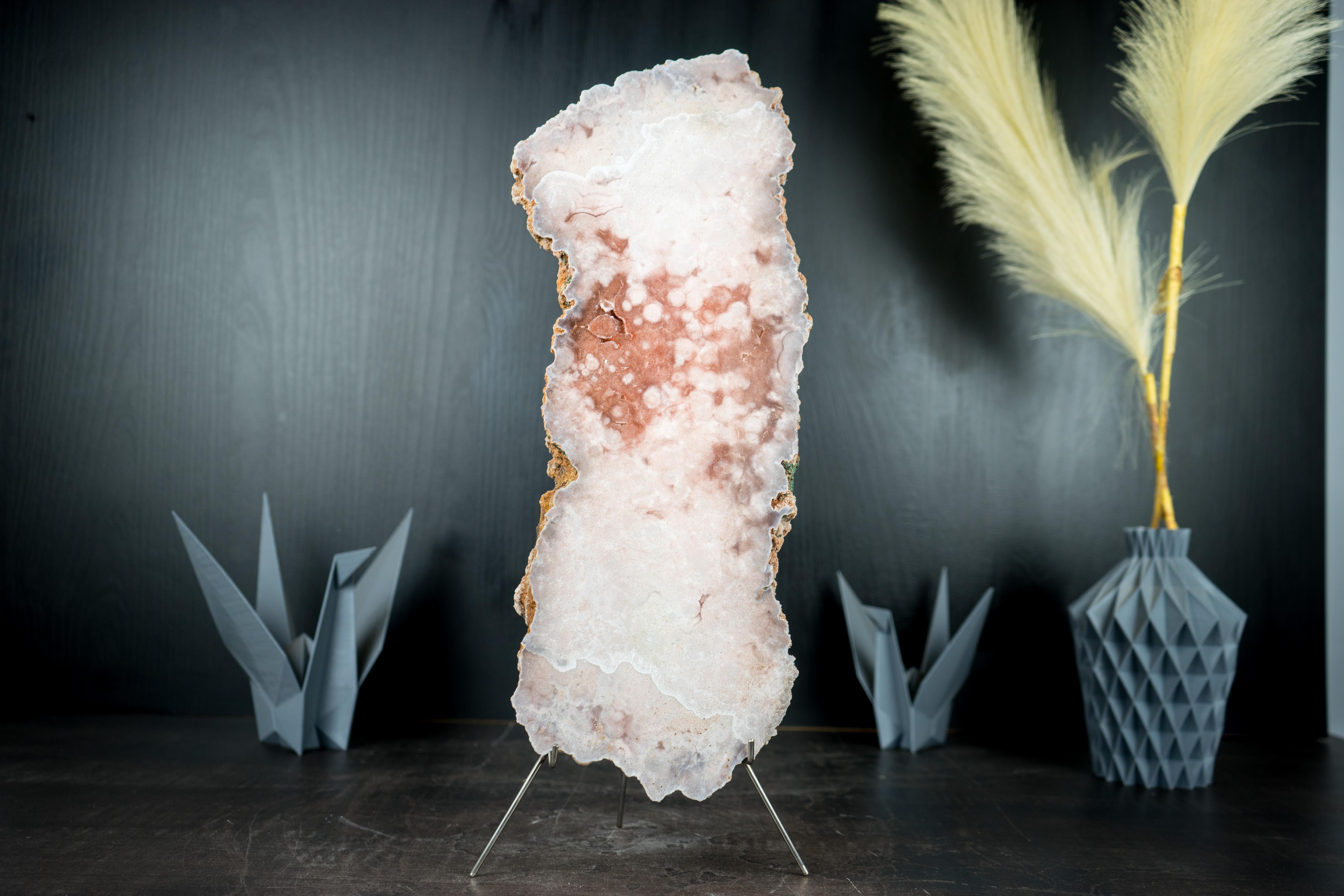 Losa de Geoda Amatista Rosa, Natural, Cuarzo Rojo y Rosa, Tablero de Doble Cara en venta 4