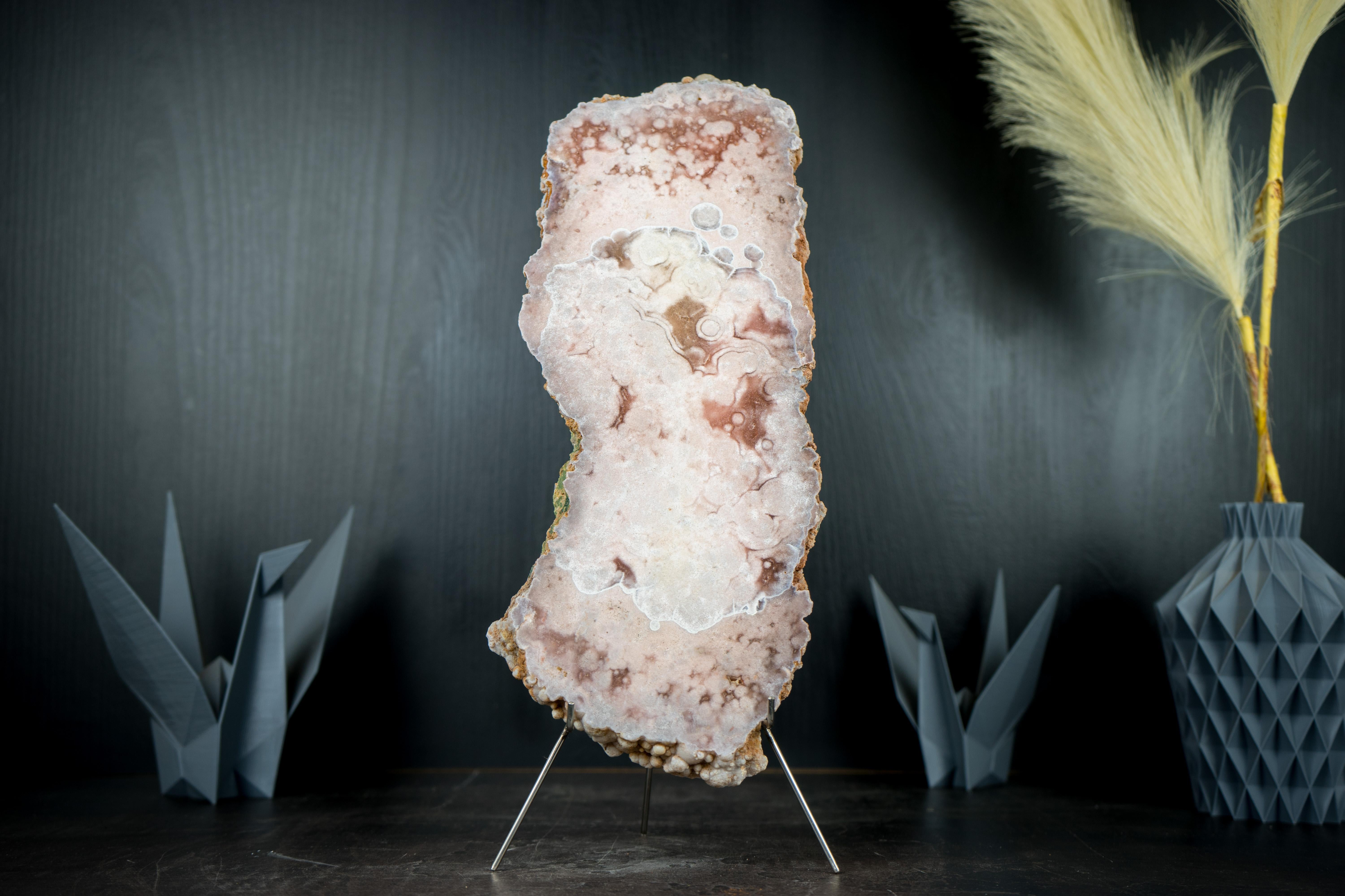 Losa de Geoda de Amatista Rosa, Natural con Cuarzo Rojo y Rosa, Tabla de Doble Cara Brasileño en venta