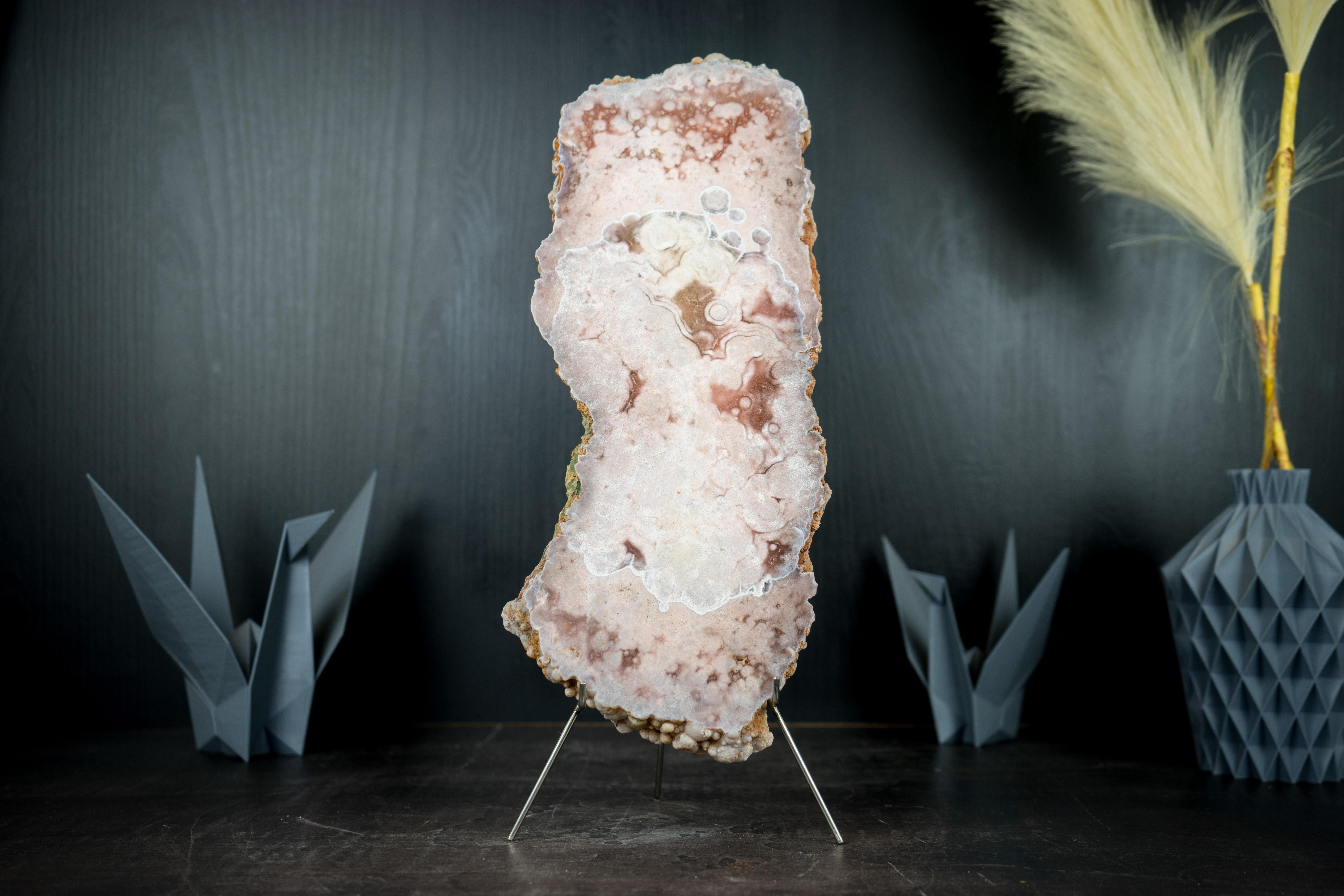 Losa de Geoda de Amatista Rosa, Natural con Cuarzo Rojo y Rosa, Tabla de Doble Cara en Nuevo estado para la venta en Ametista Do Sul, BR