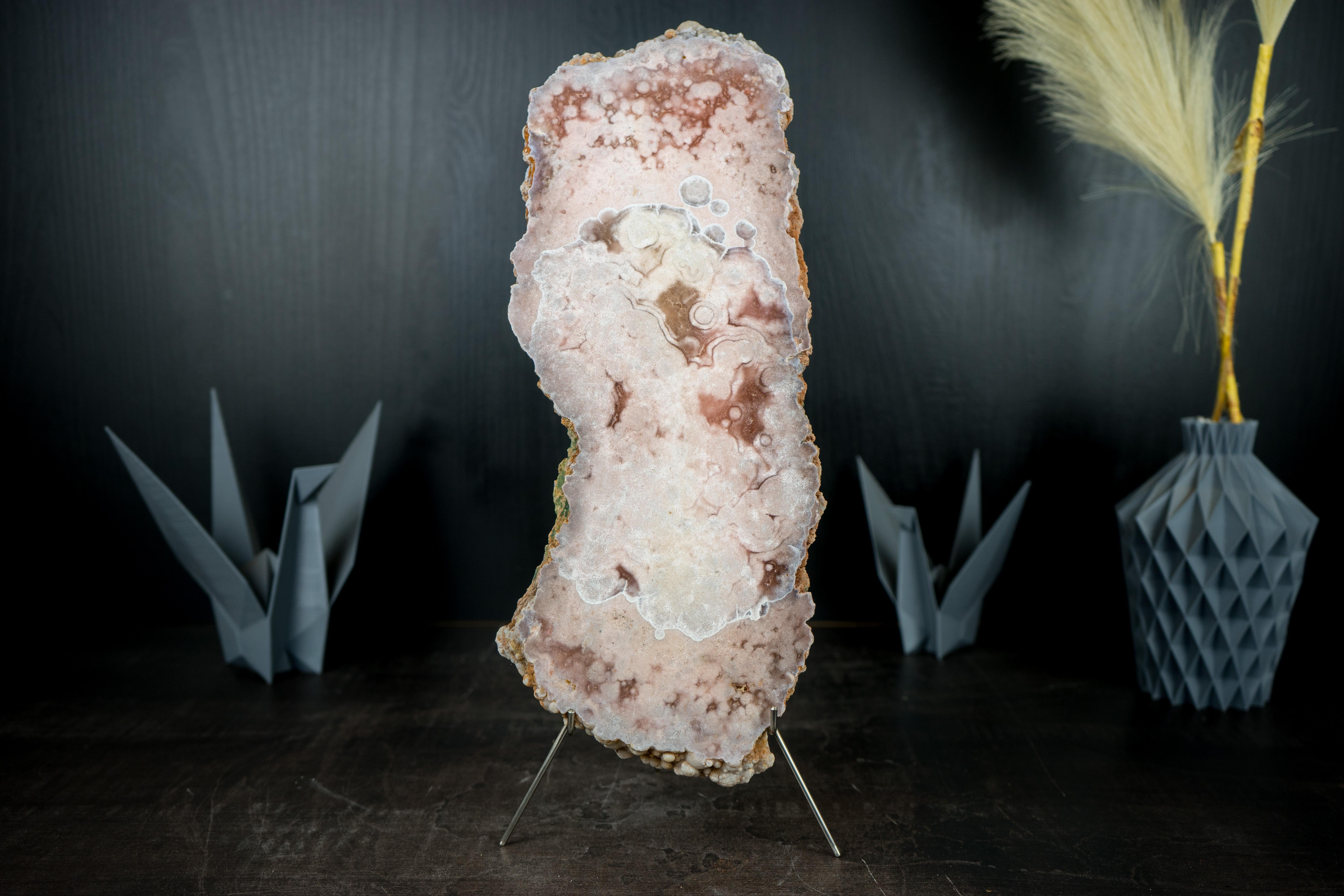 Losa de Geoda de Amatista Rosa, Natural con Cuarzo Rojo y Rosa, Tabla de Doble Cara en venta 2