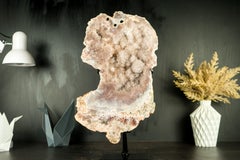 Pink Amethyst Geode Slab with Sculptural Pink Amethyst and Pink Amethyst Flowers