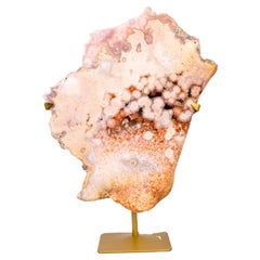 Rodaja de Geoda Amatista Rosa con Druzy Rojo Centelleante