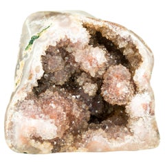 Rosa Amethyst-Geode mit Amethyst-Blumenblume Druzy, Tisch-Akzent-Kristall-Dekor