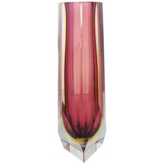 Pink Amethyst Sommerso Vase by Mandruzzato FINAL CLEARANCE SALE