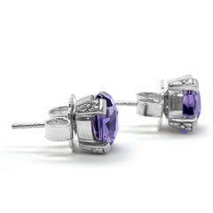 Pink Amethyst & Sterling Silver Stud Earrings
