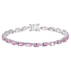 Bracelet de tennis en améthyste rose 8,5 carats en argent sterling