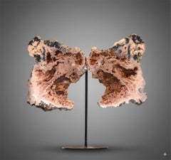 Pink Amethyst Wings on Custom Stand