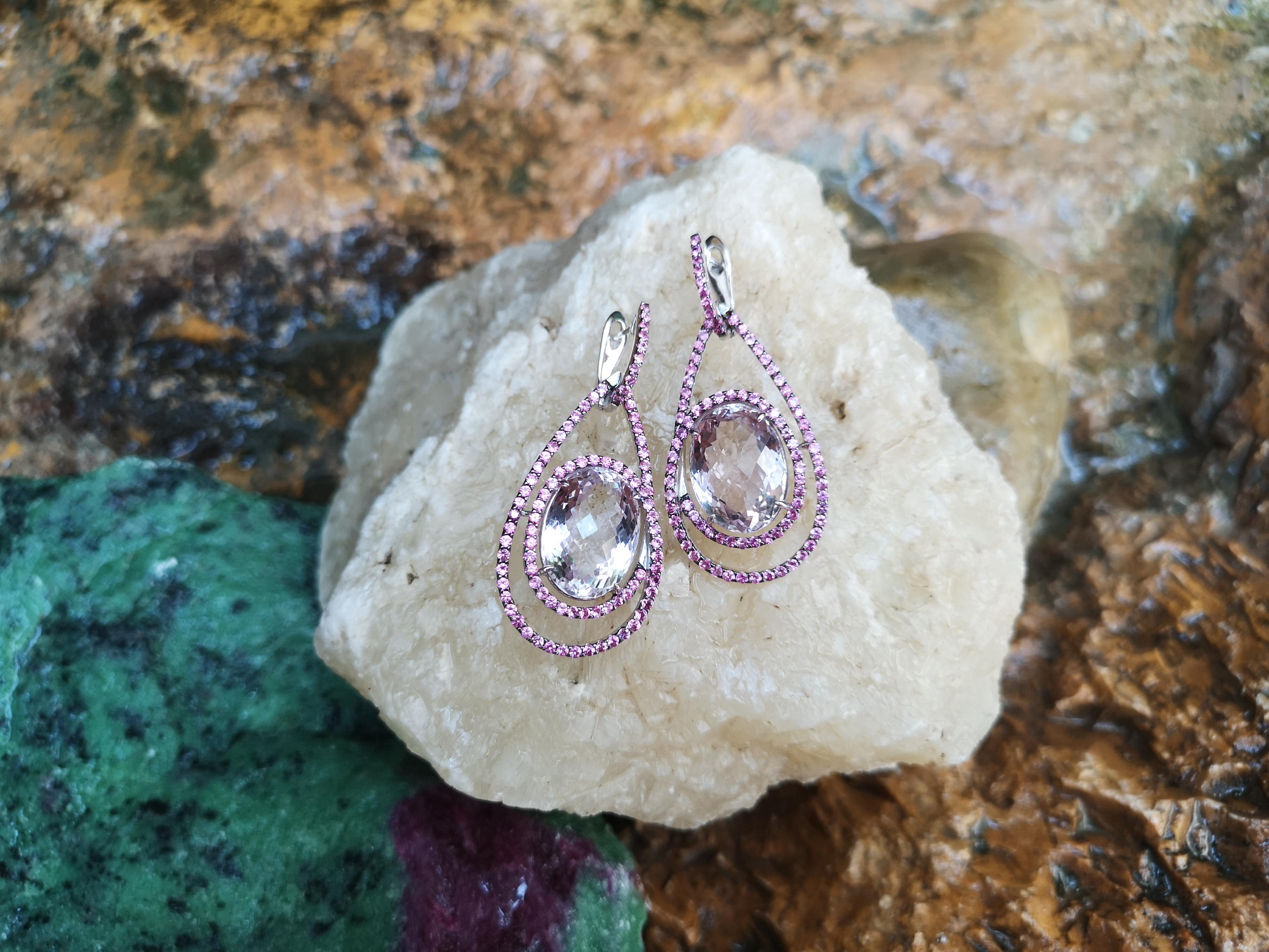 pink amethyst earrings white gold