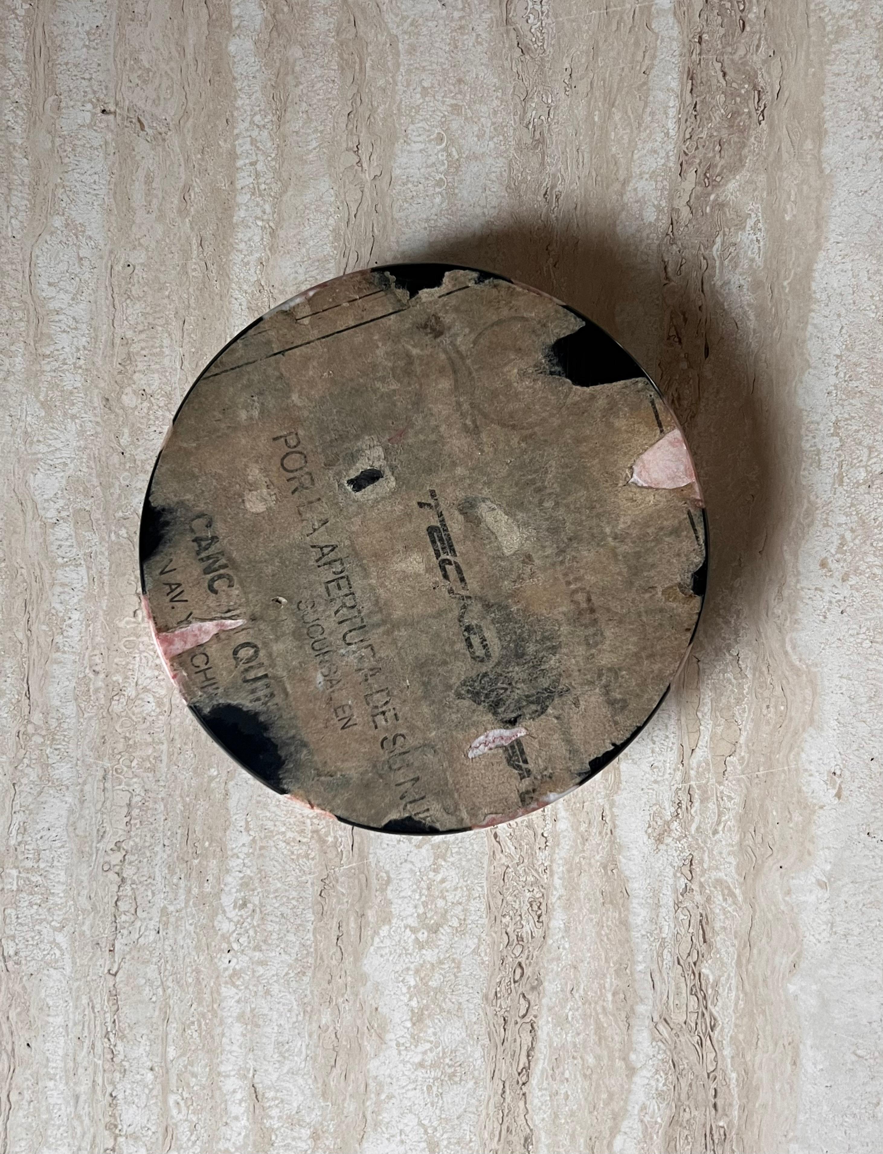 Pink and Black Checkered Marble Ashtray, Mid-20th Century 1