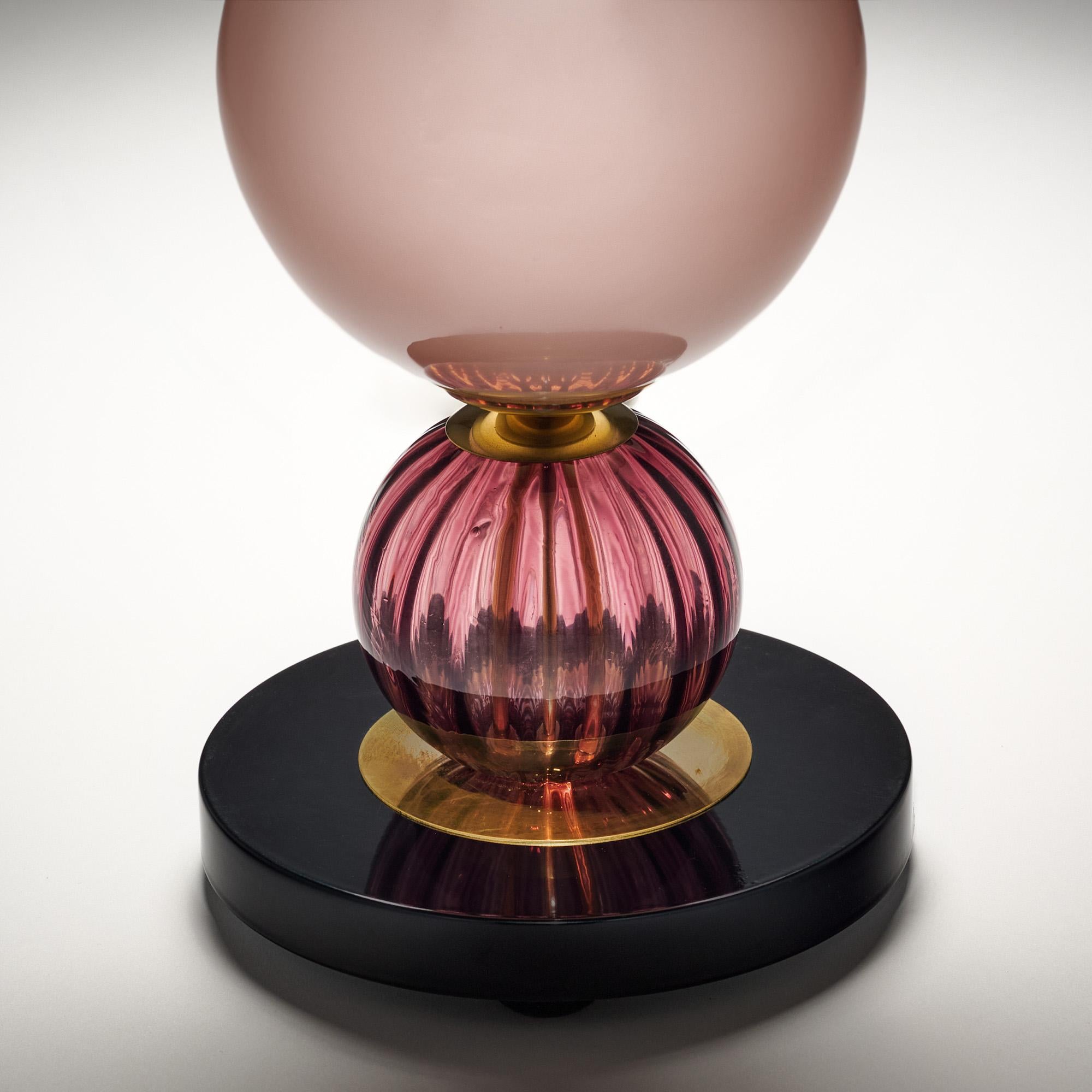 Lampade in vetro di Murano rosa e nero in vendita 2