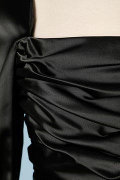 Pink and black satin cocktail dress Dior 2