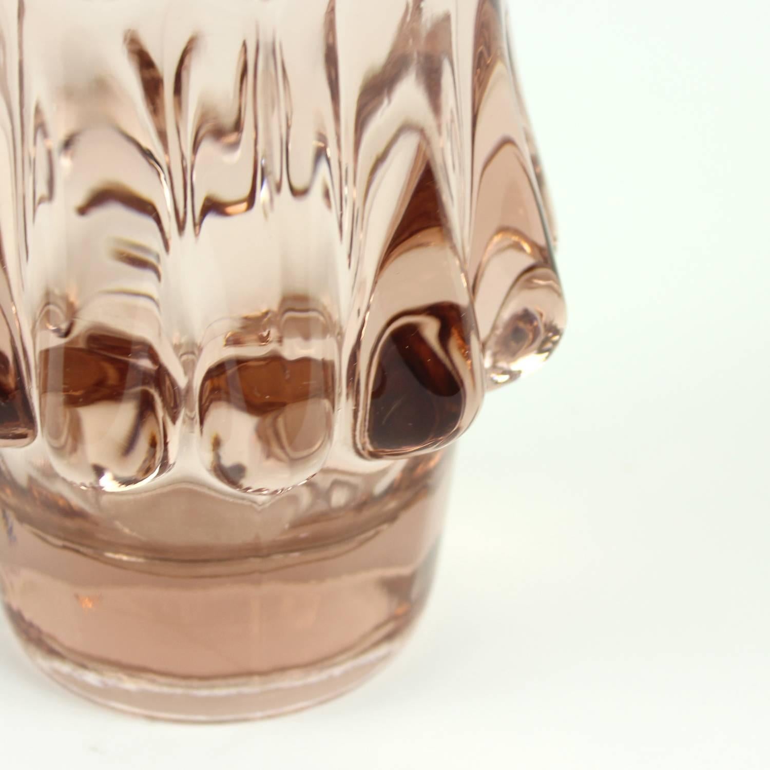 Pink and Blue Art Glass Vases by Jiri Brabec for Sklo Union Rosice, 1978 For Sale 3
