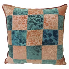 Pink and Blue Romance through the Gilded Age’s Asian Textiles Patchwork Pillow