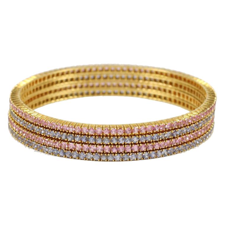 Pink and Blue Sapphire Bangles