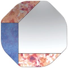 Pink and Blue WG.C1.B Hand-Crafted Wall Mirror