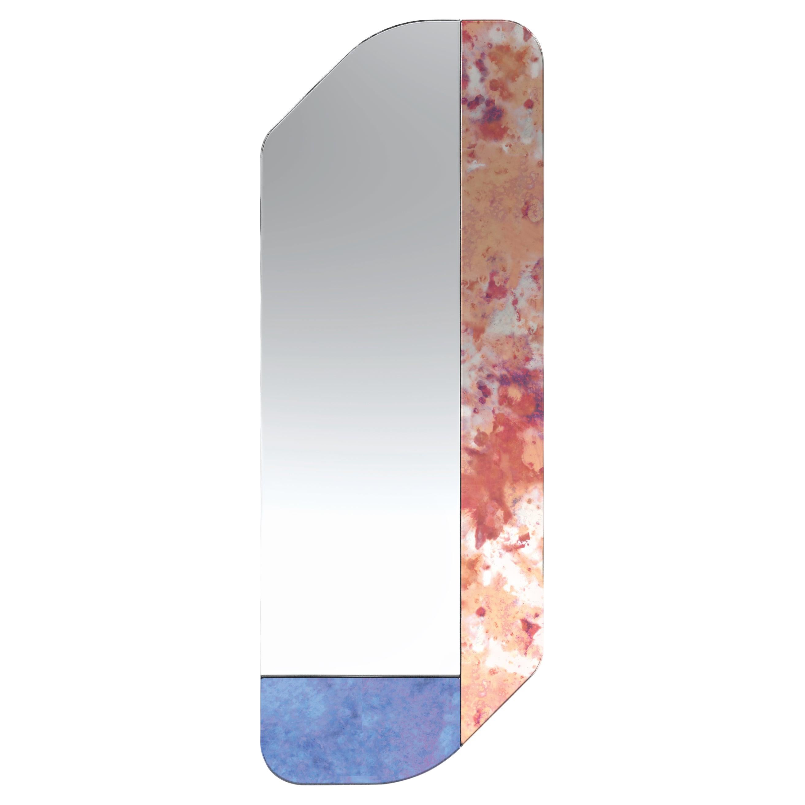 Pink and Blue WG.C1.D Hand-Crafted Wall Mirror For Sale