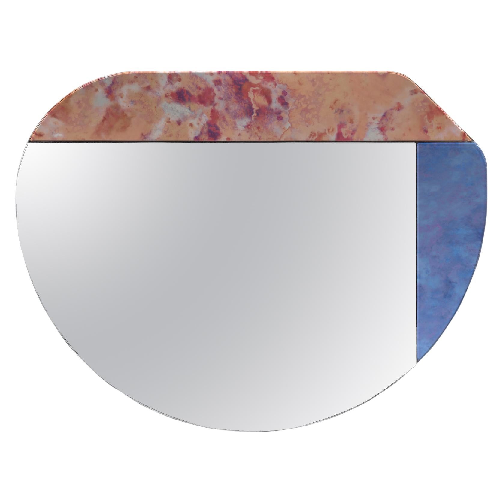 Pink and Blue WG.C1.E Hand-Crafted Wall Mirror For Sale