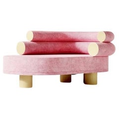 Pink and Brass Mineral Chaise Longue by Kasadamo