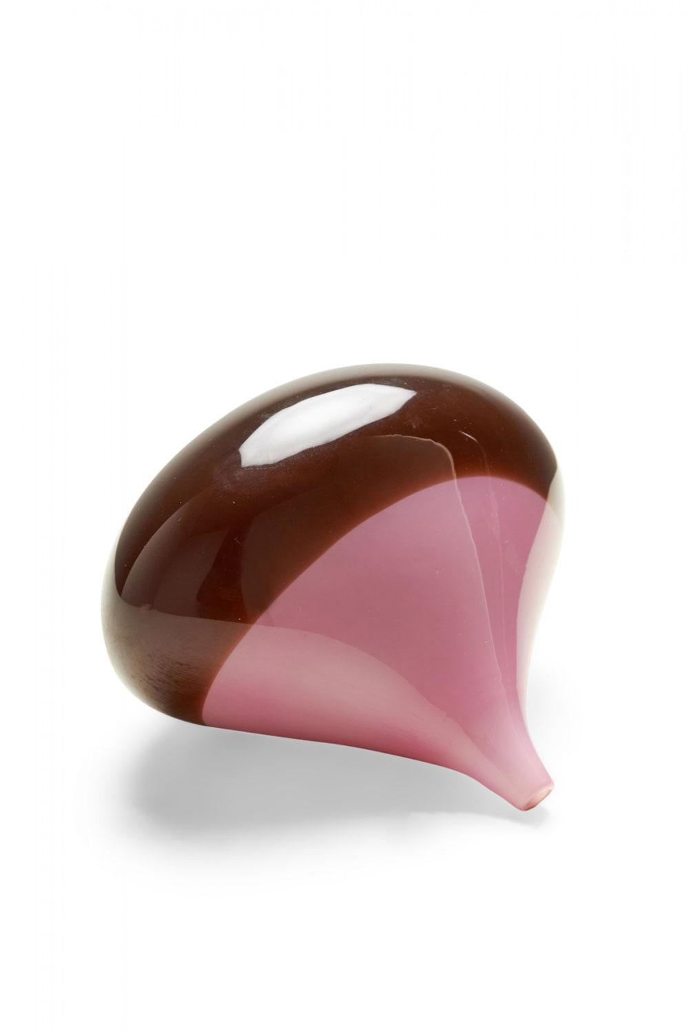 Jarrón de cristal para capullos rosa y marrón en Bueno estado para la venta en Queens, NY