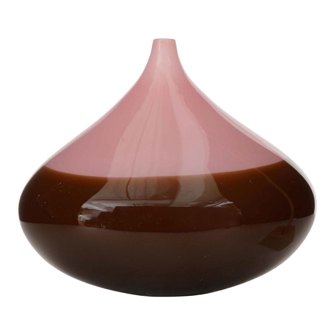 Jarrón de cristal para capullos rosa y marrón en venta