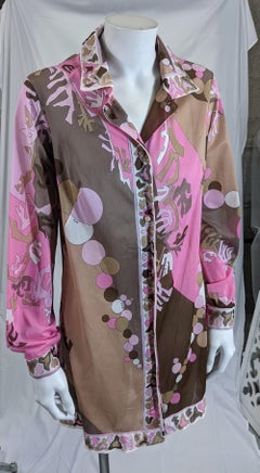 Pink and Brown Pucci Shirt Dress