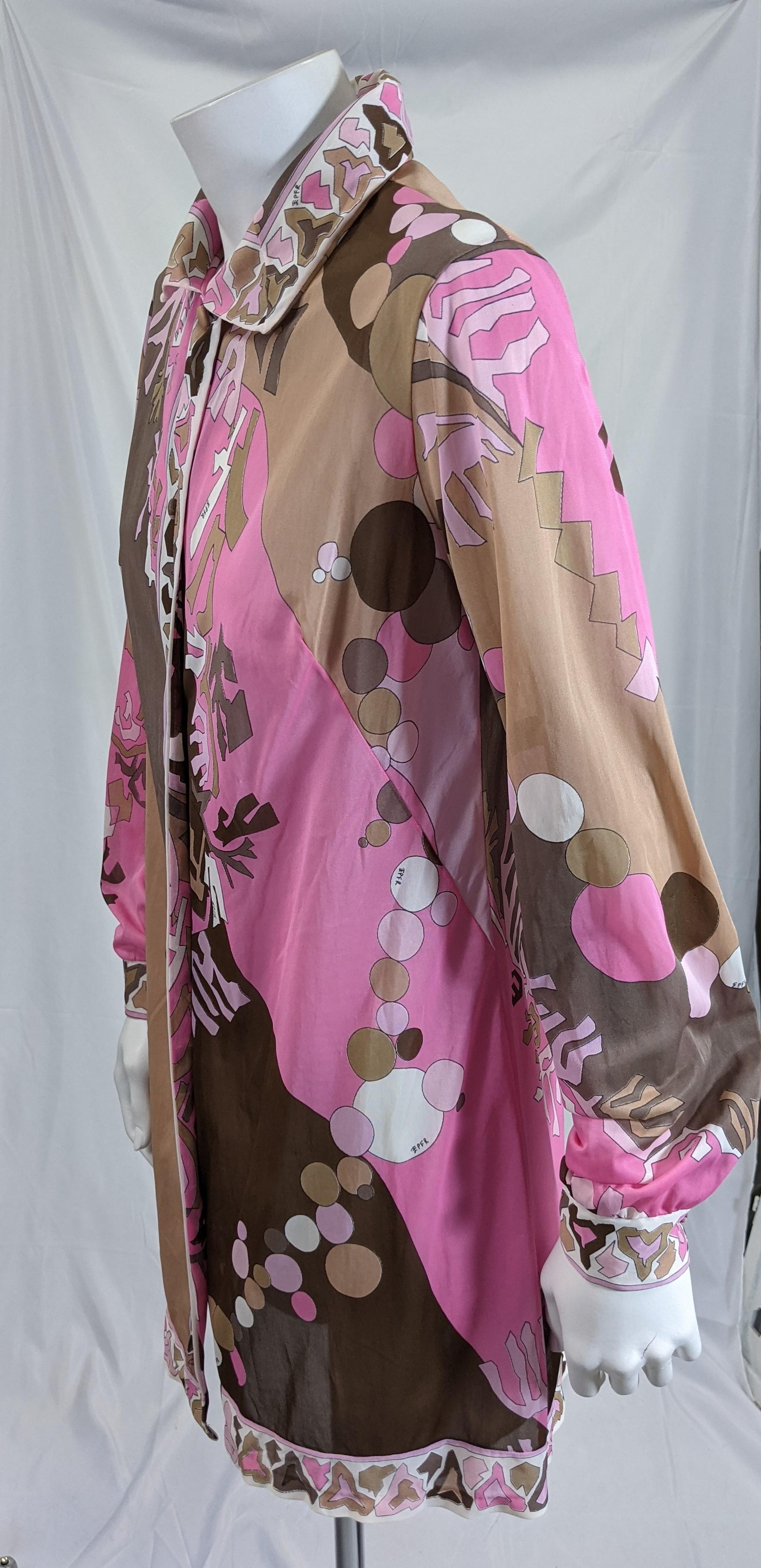 Gray Pink and Brown Pucci Shirt Dress For Sale