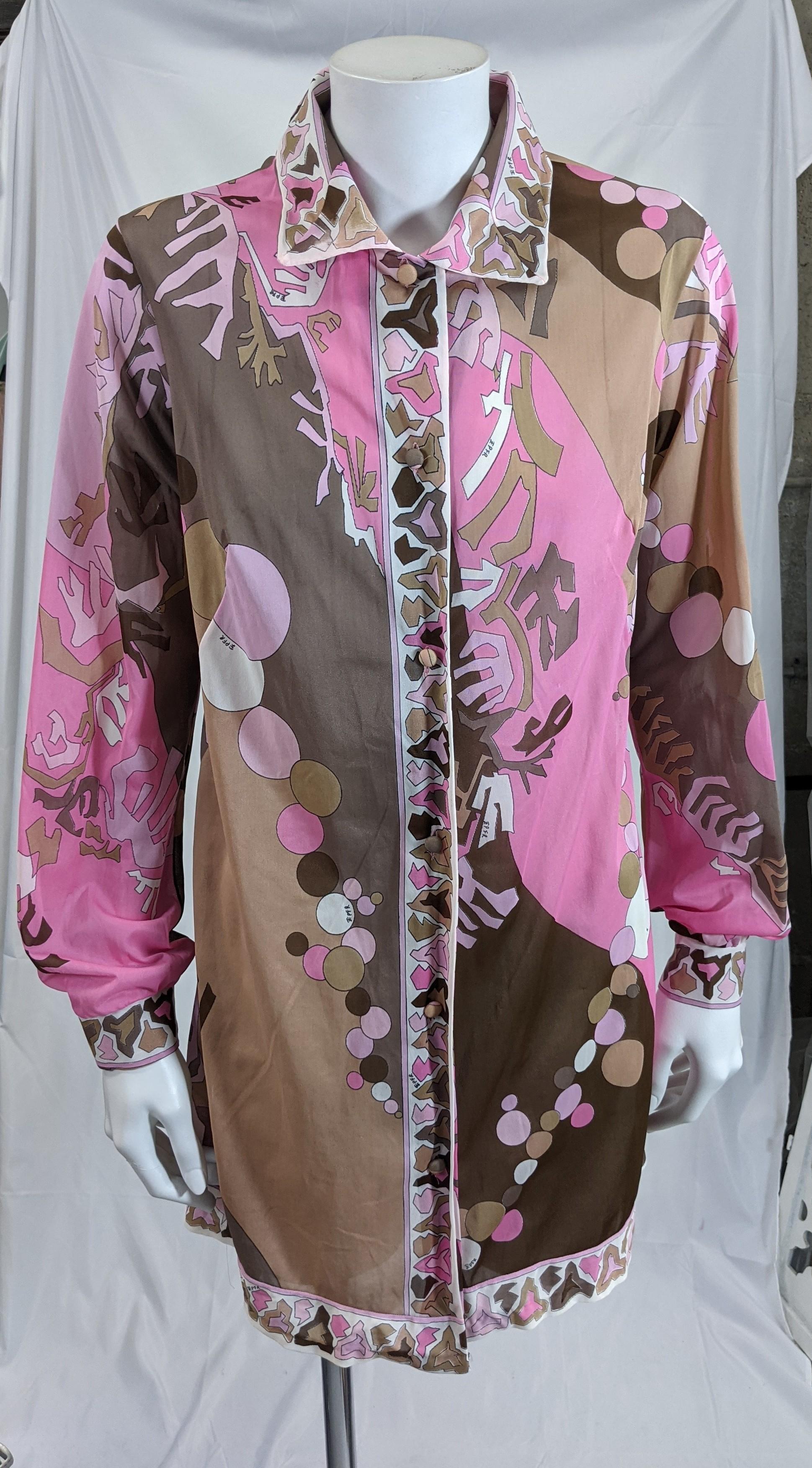 Women's Pink and Brown Pucci Shirt Dress For Sale
