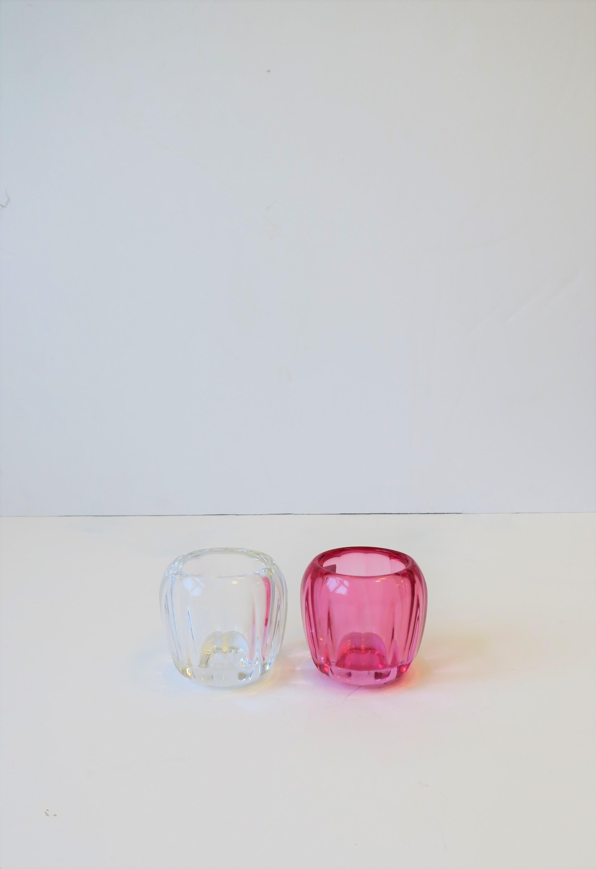 Allemand Porte-bougies Votive en cristal rose et transparent de Villeroy & Boch en vente