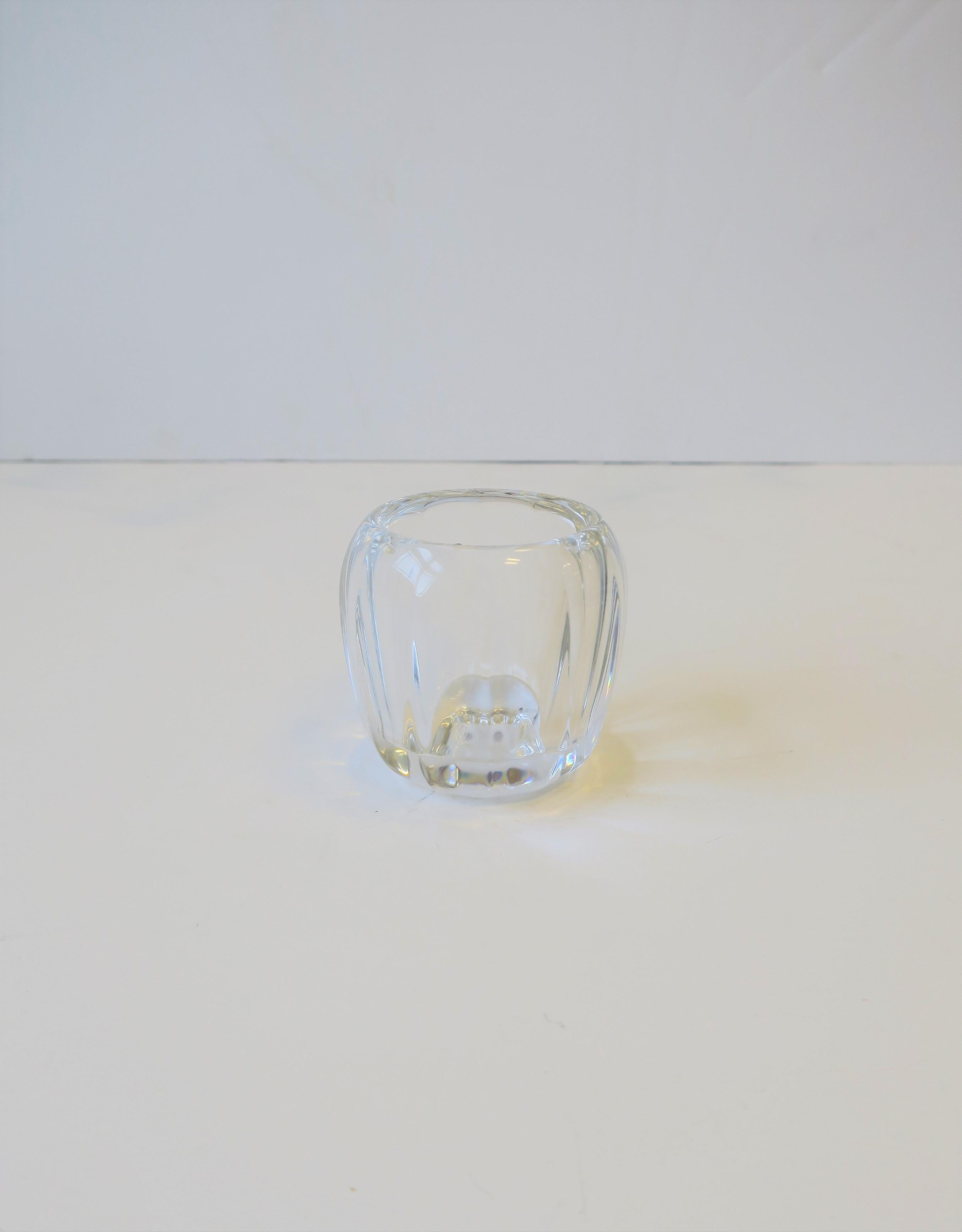Pink and Clear Crystal Votive Candle Holders by Villeroy & Boch In Excellent Condition For Sale In New York, NY