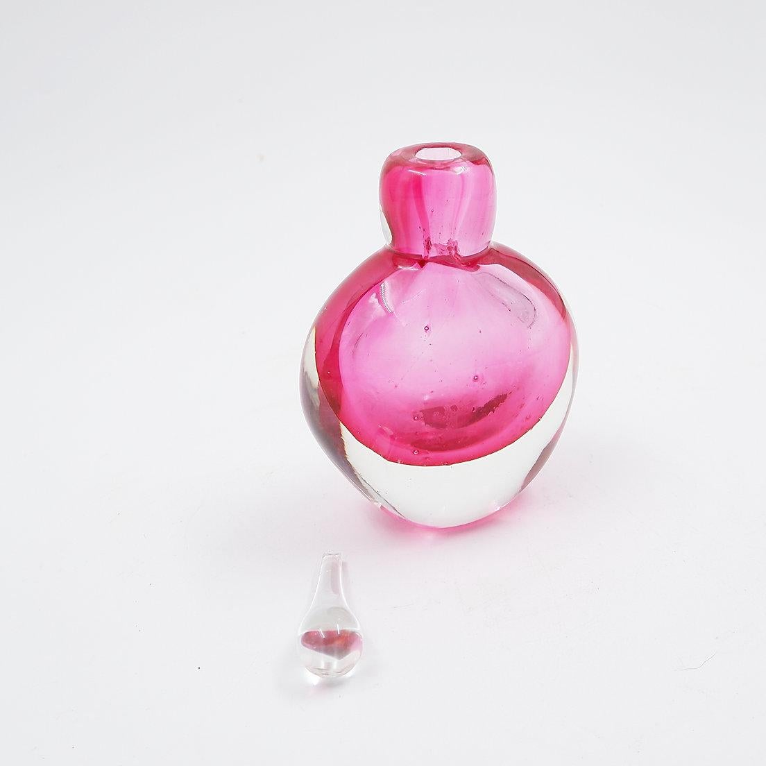 Pink and clear glass 
