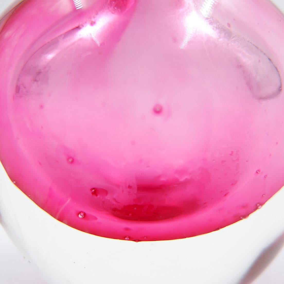 Pink and clear glass 