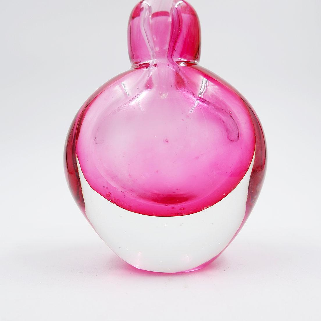 Pink and clear glass 
