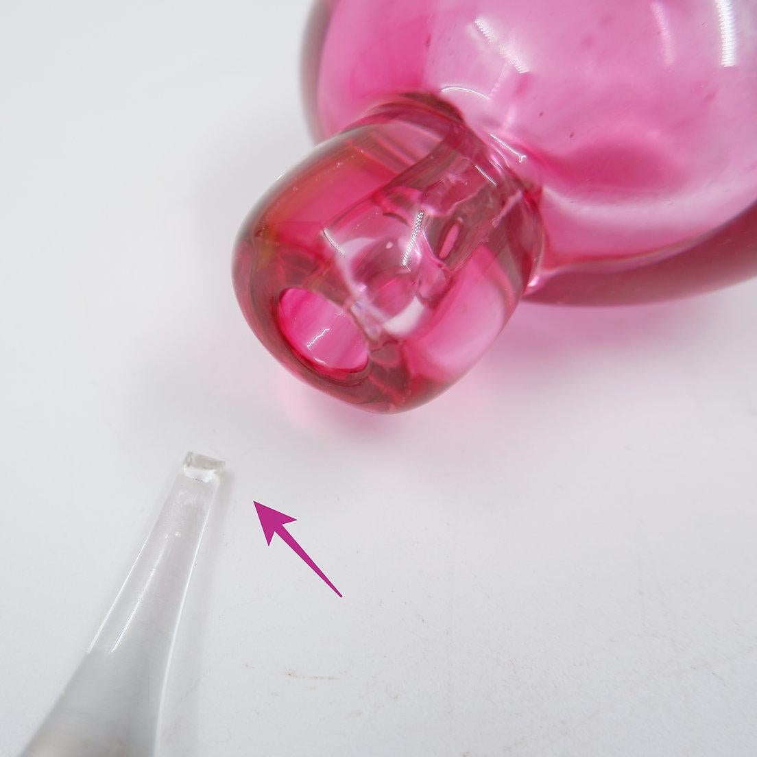 Pink and clear glass 