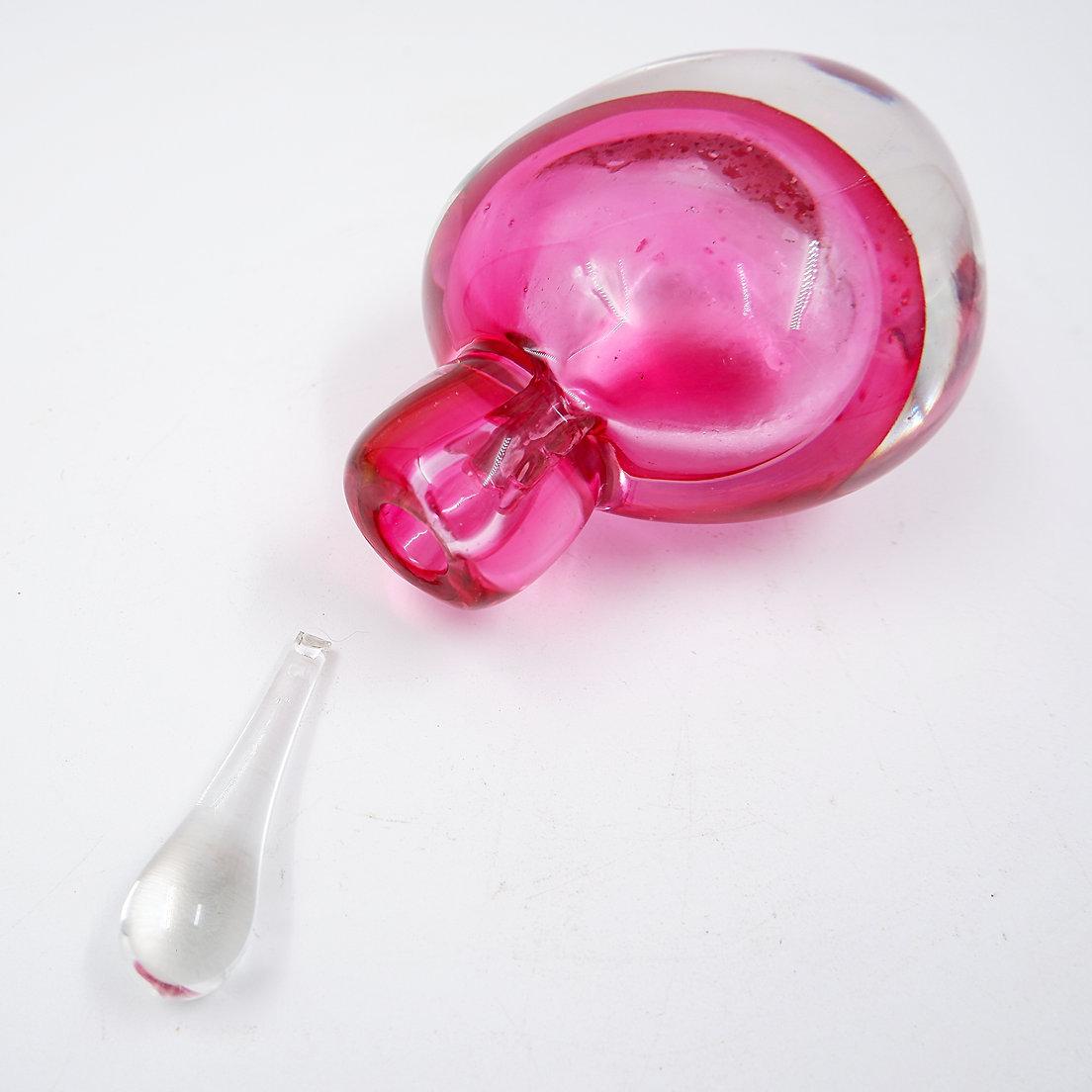 Pink and clear glass 