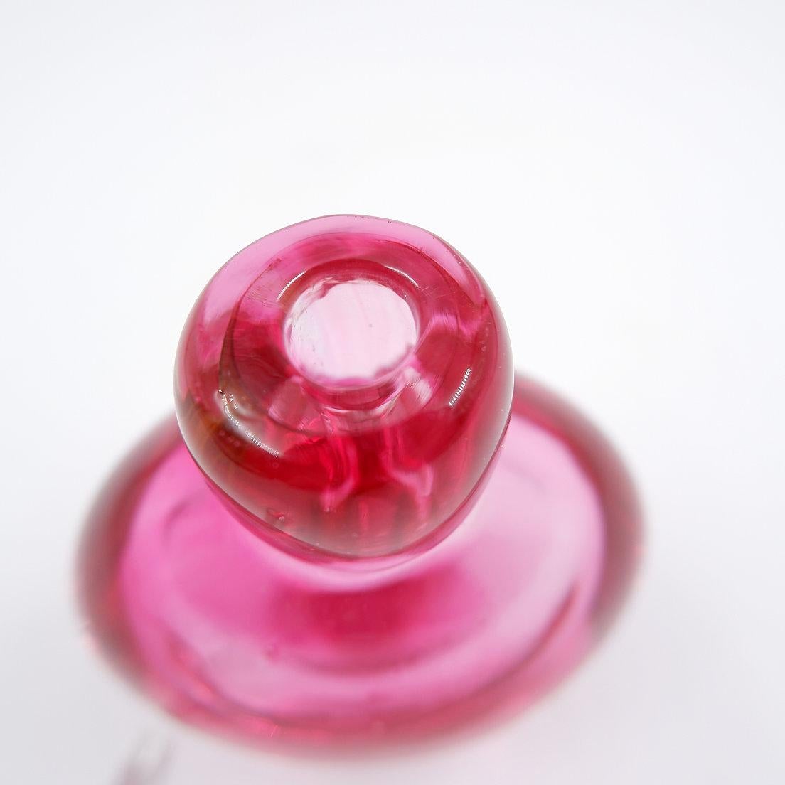 Art Glass Pink and clear glass 