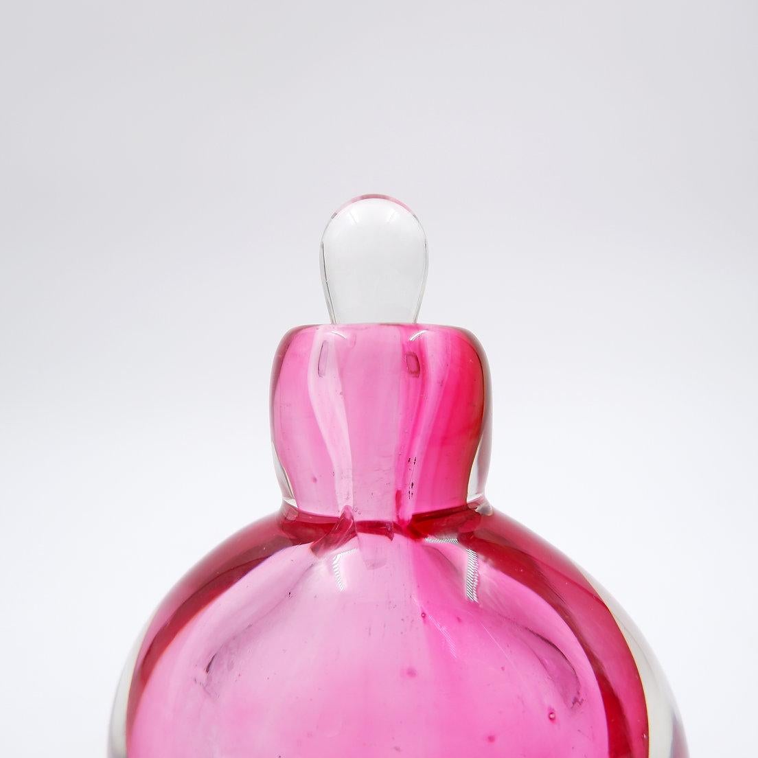 Pink and clear glass 