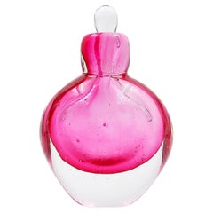 Pink and clear glass "Sommerso" perfume bottle